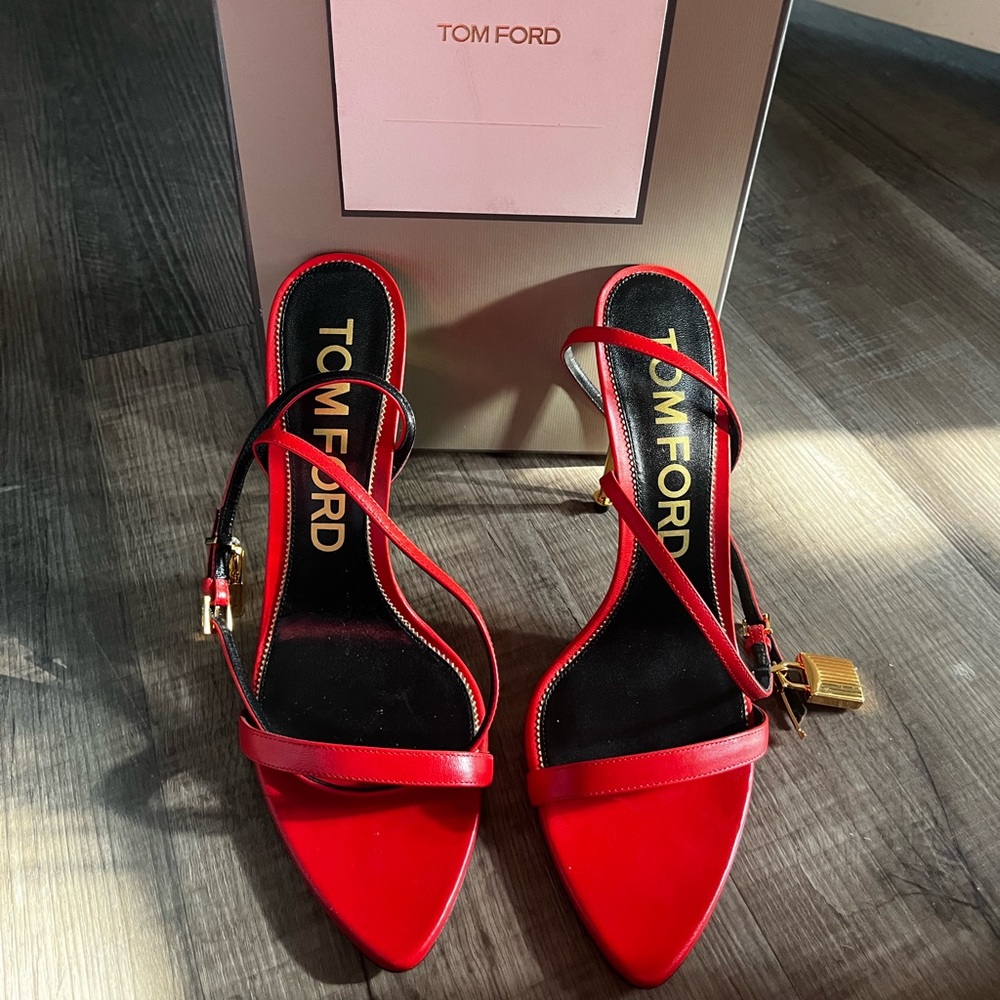 Tom Ford Red Strappy Heels